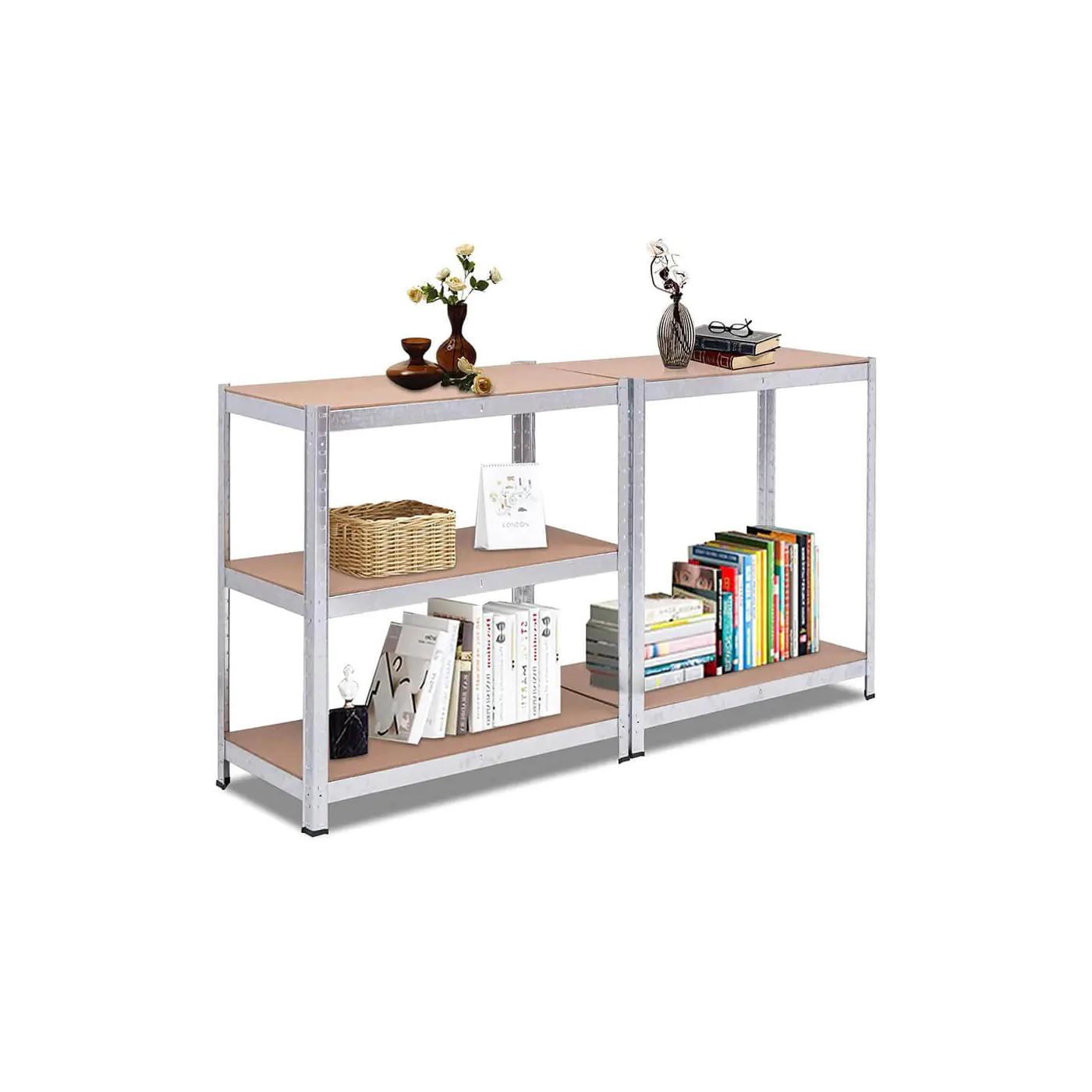 METAL SHELVING UNIT 180x90x40CM (SET OF 2)