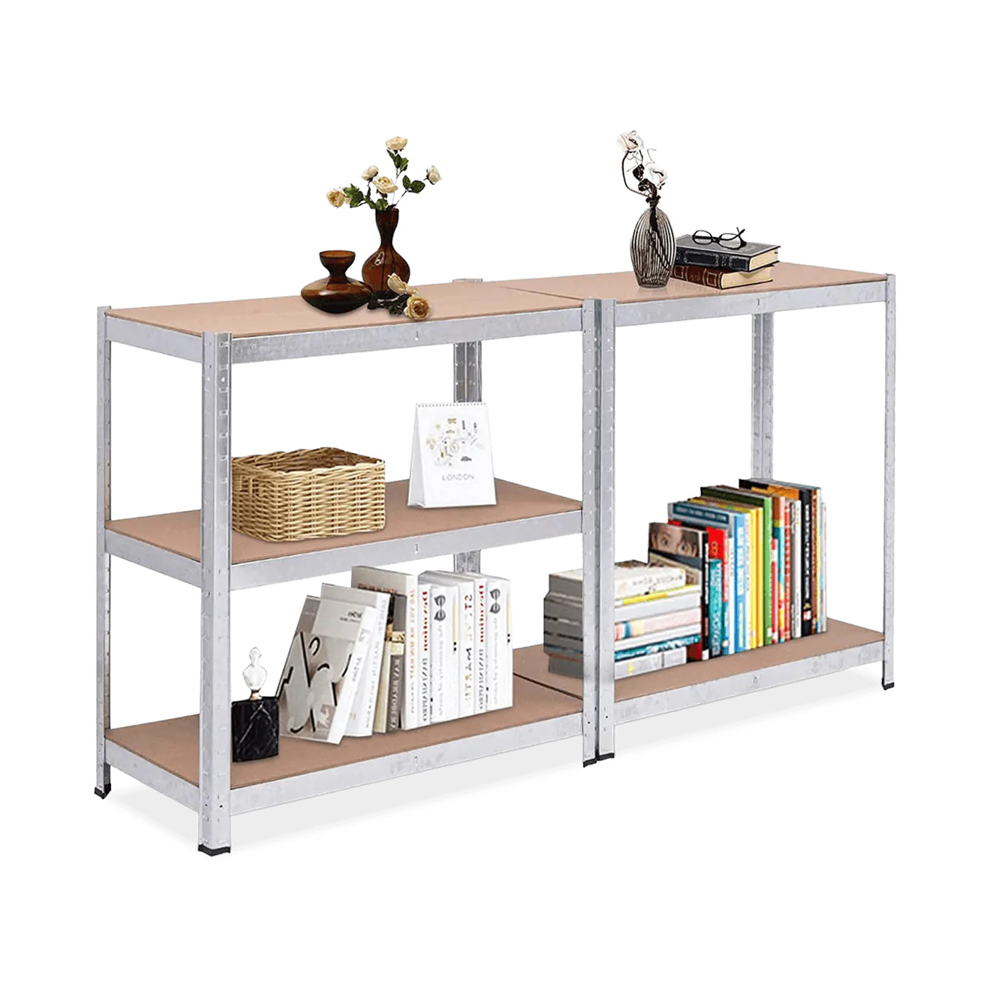 METAL SHELVING UNIT 180x90x30CM (SET OF 2)