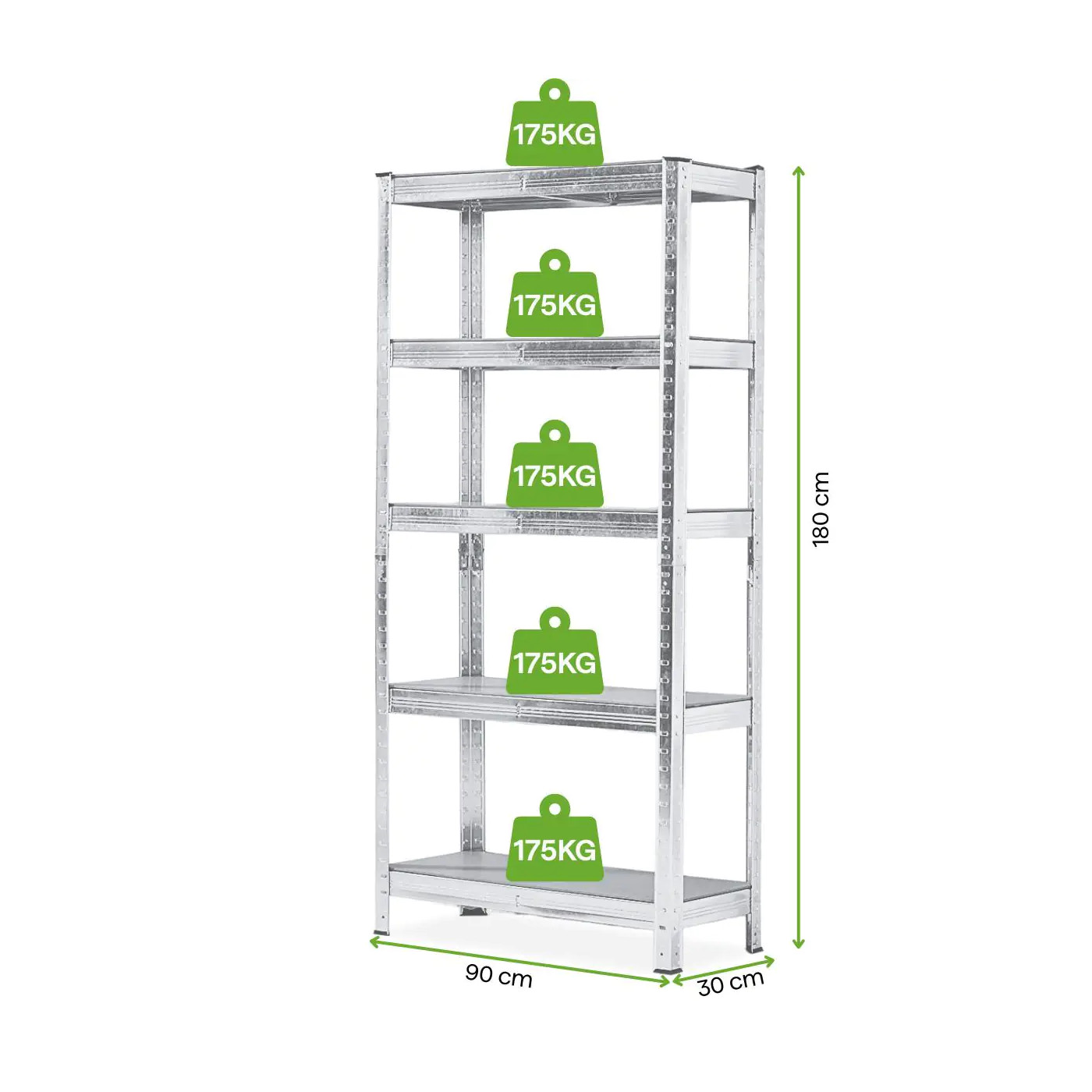 METAL SHELVING UNIT 180x90x30CM (SET OF 2)