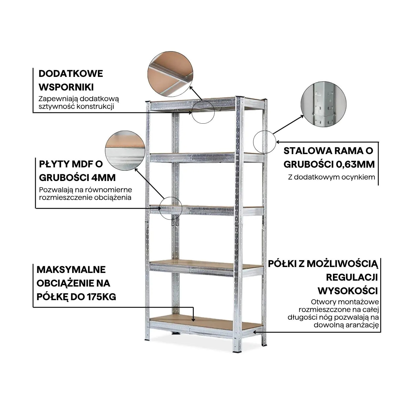METAL SHELVING UNIT 180x90x30CM (SET OF 2)