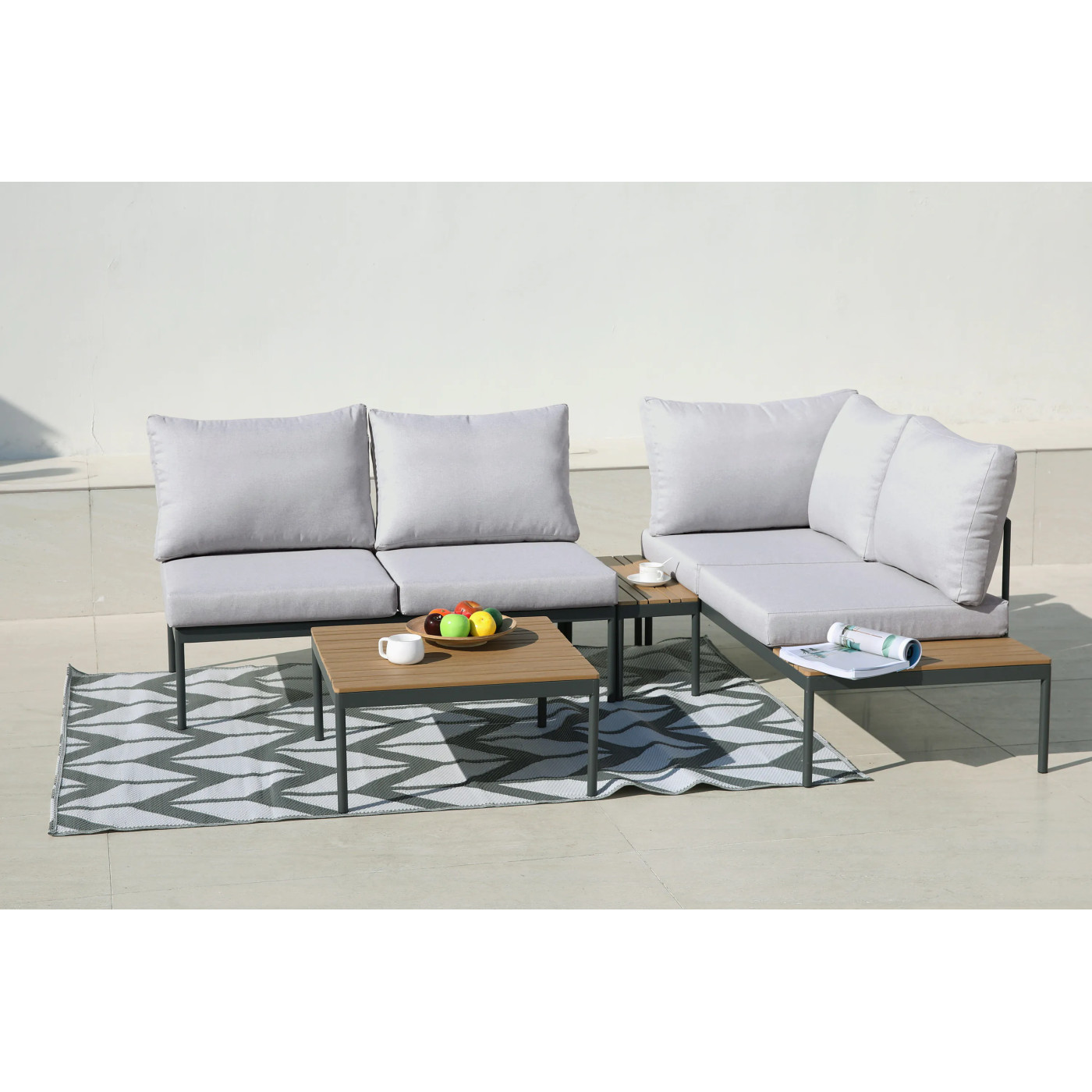 FREEMONT CORNER SOFA LIGHT GREY NEW