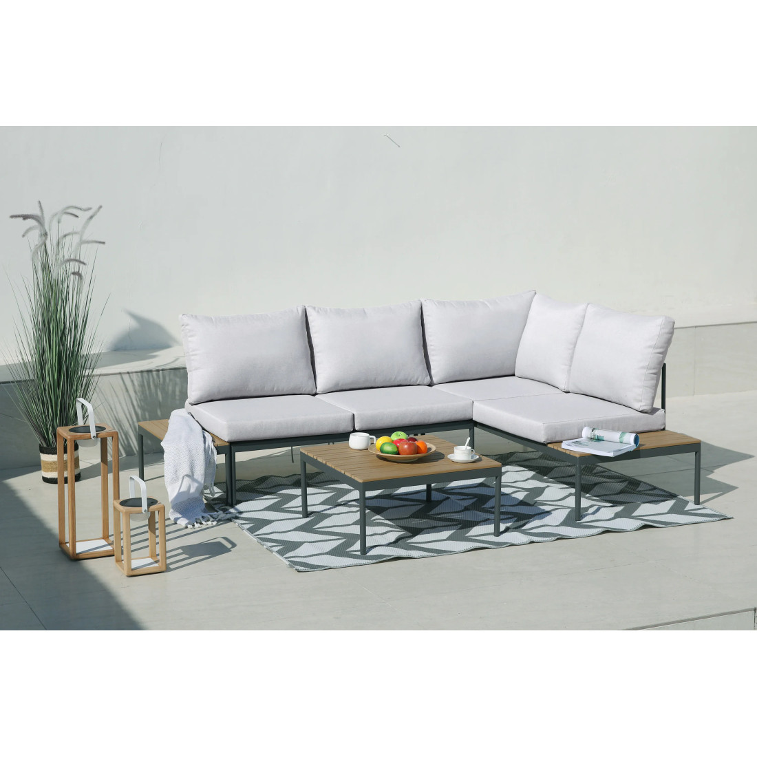 FREEMONT CORNER SOFA LIGHT GREY NEW