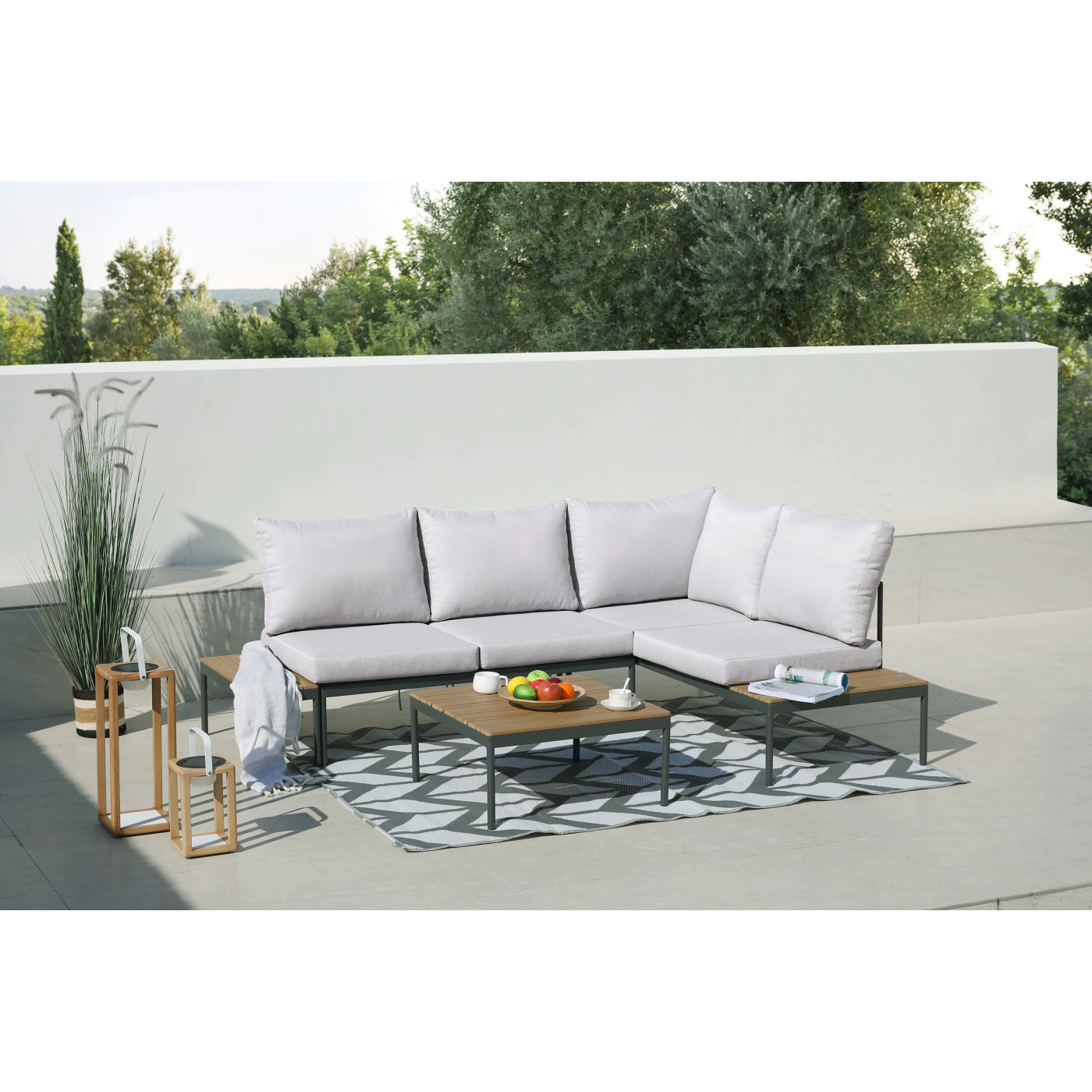 FREEMONT CORNER SOFA LIGHT GREY NEW