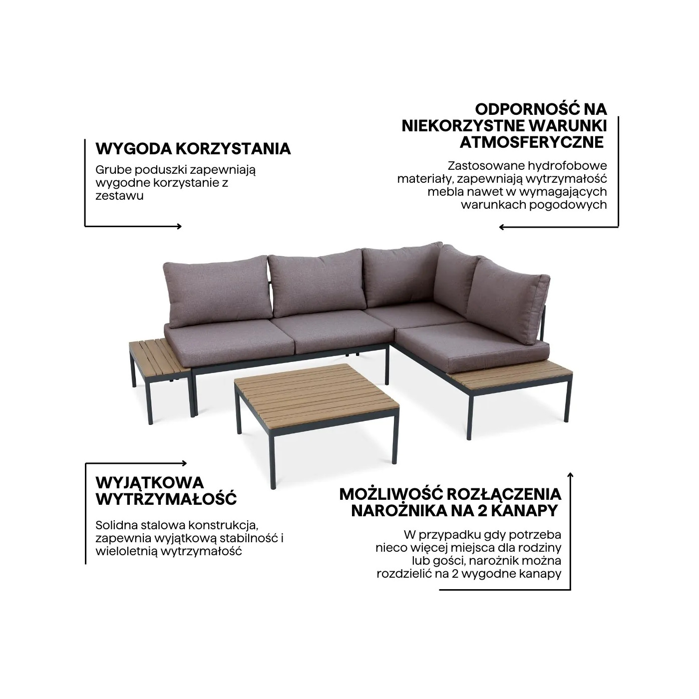 FREEMONT NAROŻNIK DARK GREY NEW