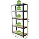 METAL SHELVING UNIT 180x90x40CM BLACK