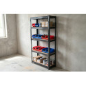 METAL SHELVING UNIT 180x90x40CM BLACK