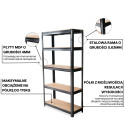 METAL SHELVING UNIT 180x90x40CM BLACK