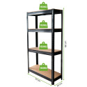 REGAŁ METALOWY 150x70x30CM BLACK