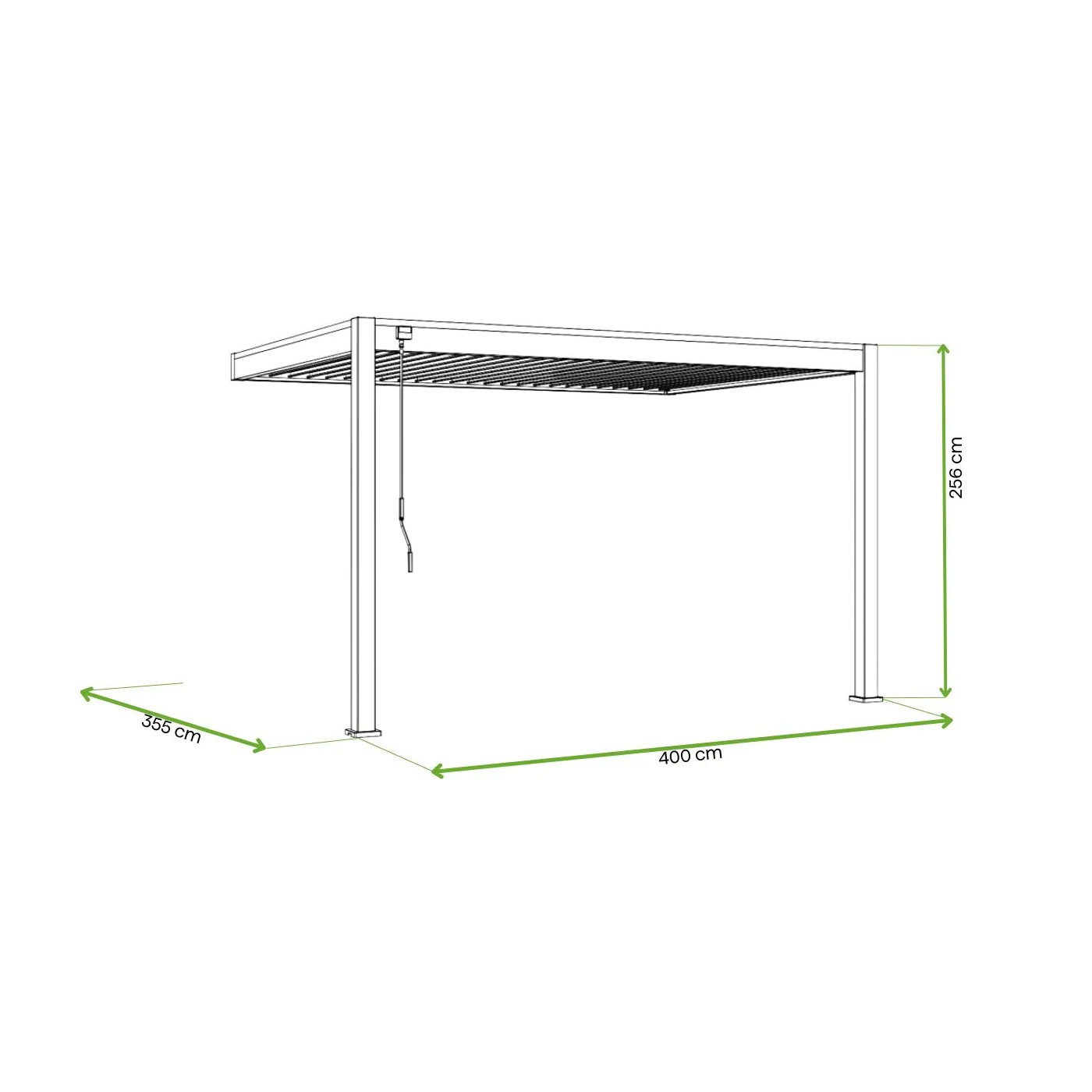 DELUXE WALL 3.6x4 PERGOLA TARASOWA WHITE