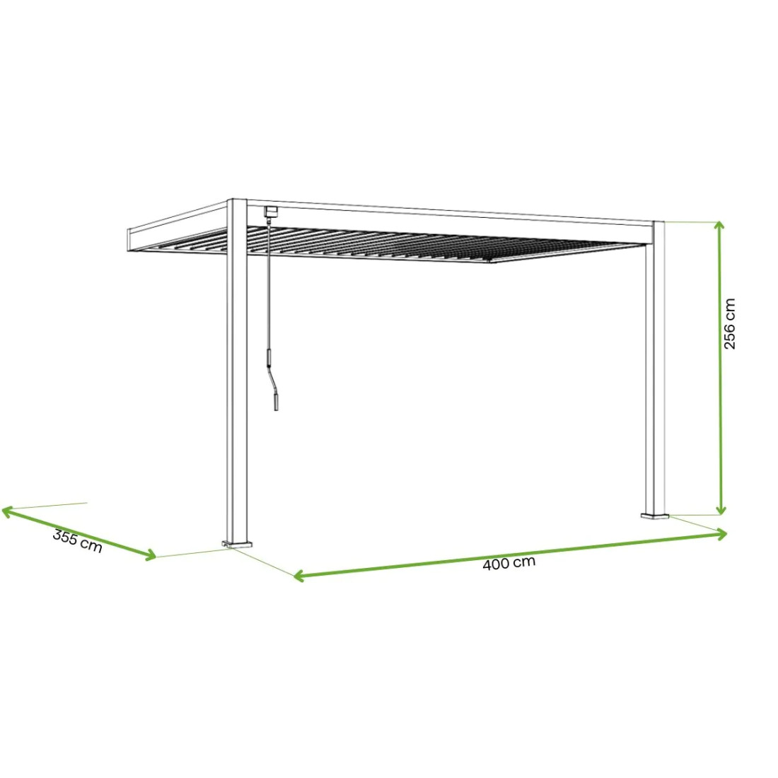 DELUXE WALL 3.6x4 PERGOLA TARASOWA WHITE