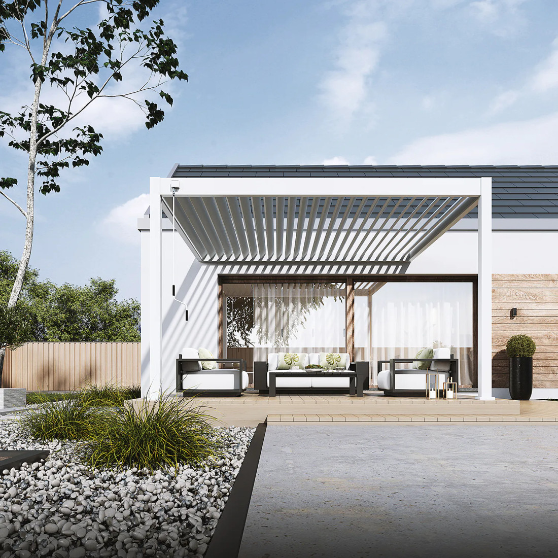 DELUXE WALL 3.6x4 PERGOLA TARASOWA WHITE