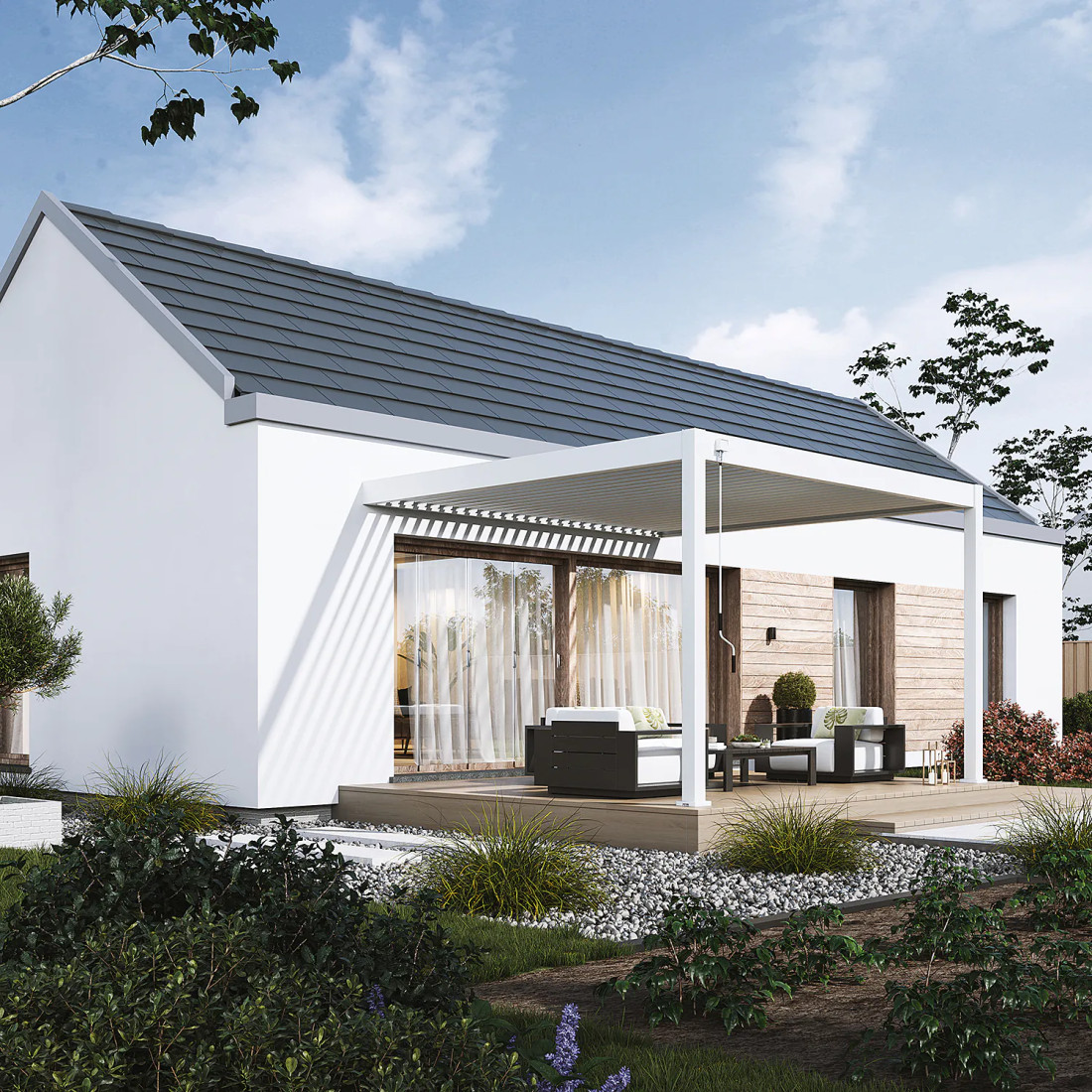 DELUXE WALL 3.6x4 PERGOLA TARASOWA WHITE