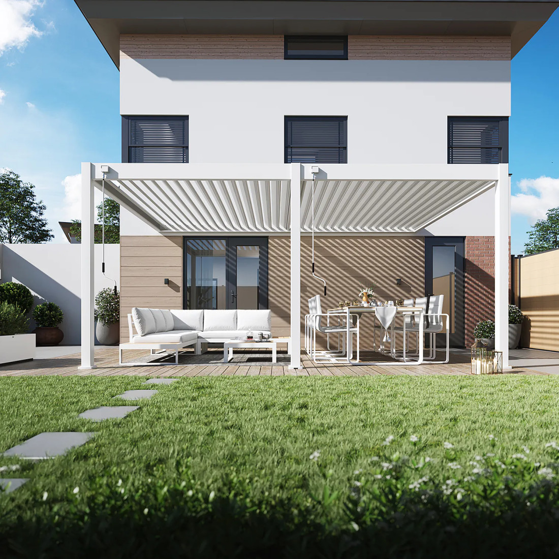 DELUXE WALL 3.6x5.3 PERGOLA TARASOWA WHITE