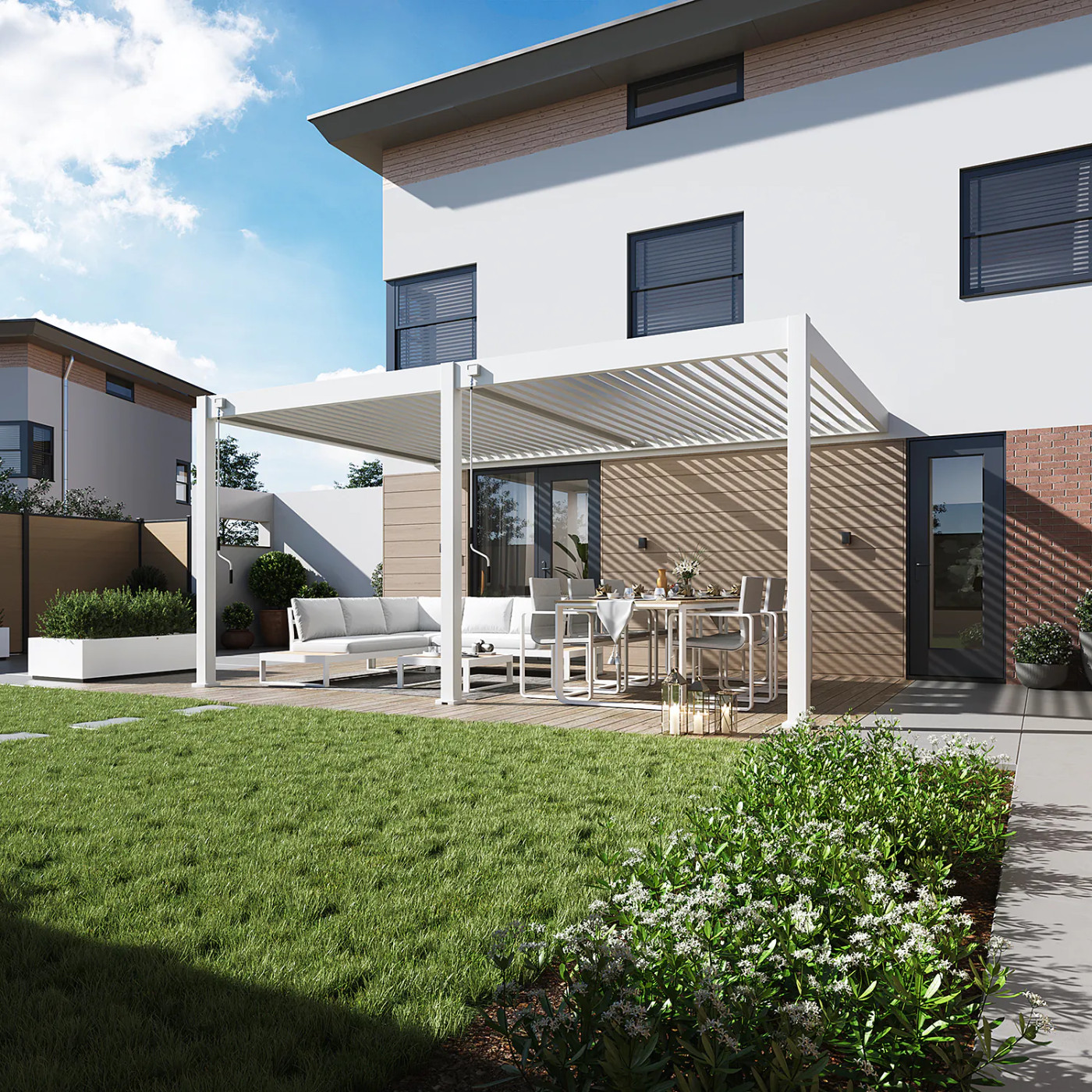 DELUXE WALL 3.6x5.3 PERGOLA TARASOWA WHITE