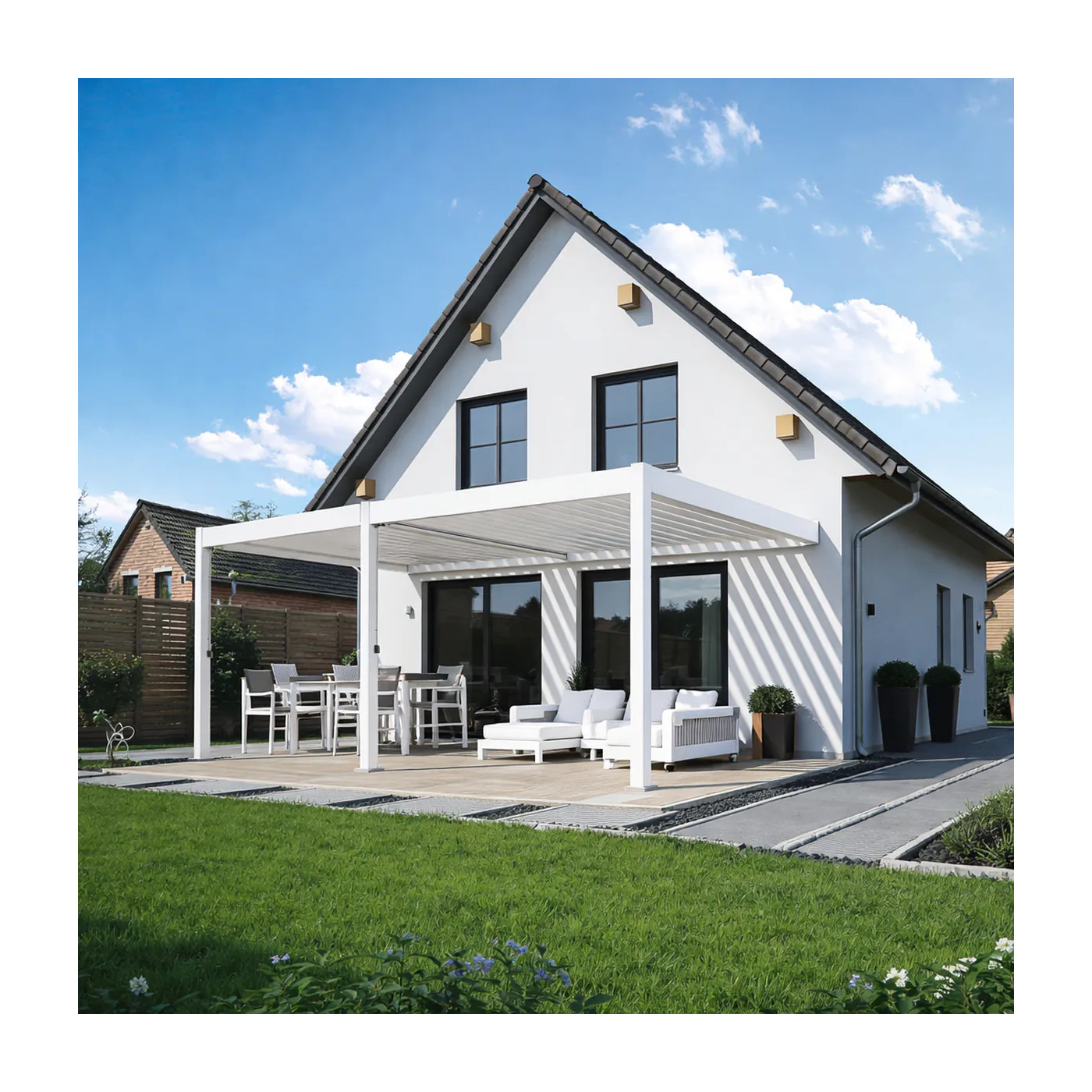 DELUXE WALL 3.6x6.0 PERGOLA TARASOWA WHITE