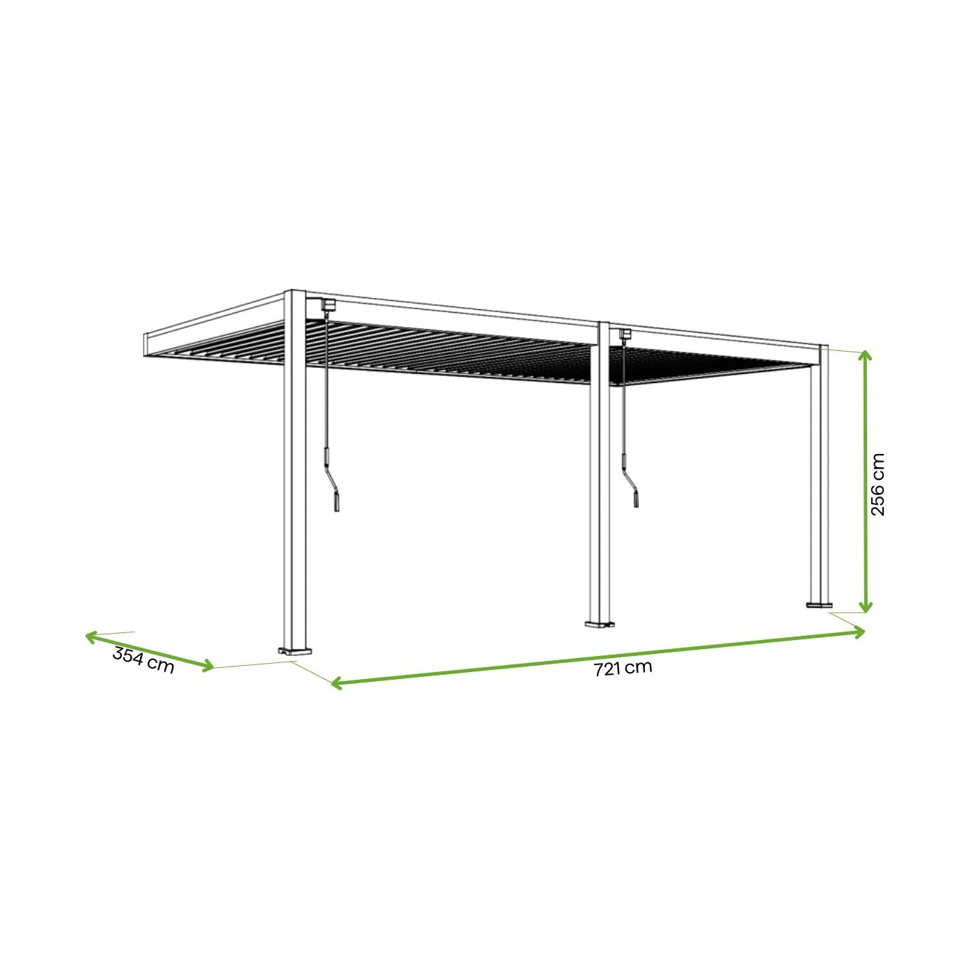 DELUXE WALL 3.6x7.2 PERGOLA TARASOWA WHITE