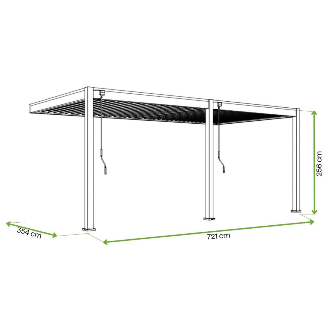 DELUXE WALL 3.6x7.2 PERGOLA TARASOWA WHITE