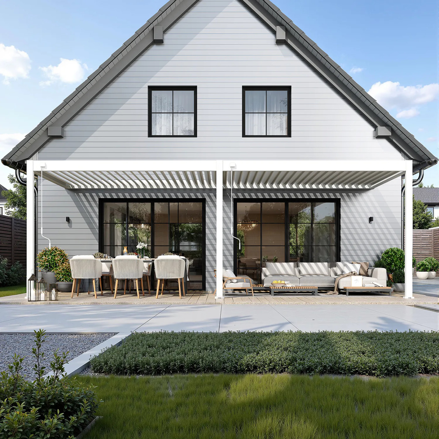 DELUXE WALL 3.6x7.2 PERGOLA TARASOWA WHITE