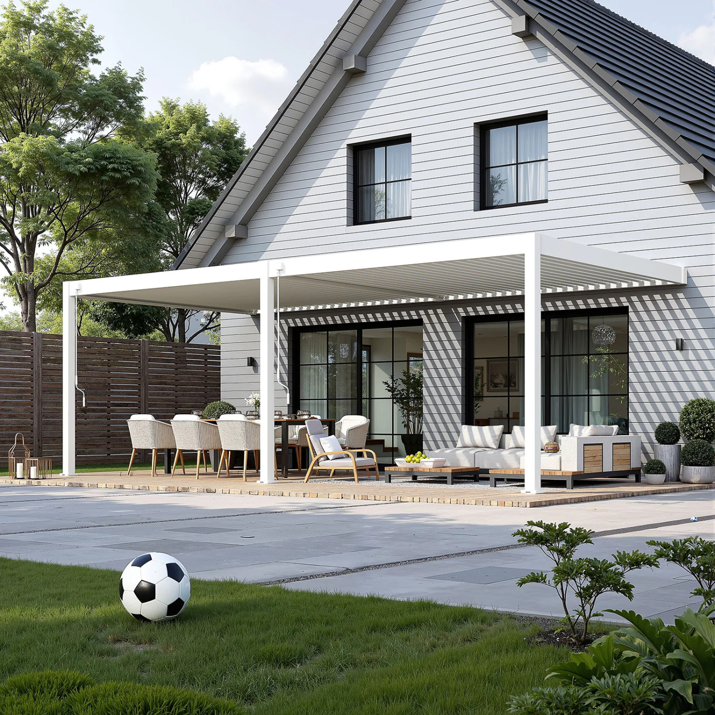 DELUXE WALL 3.6x7.2 PERGOLA TARASOWA WHITE