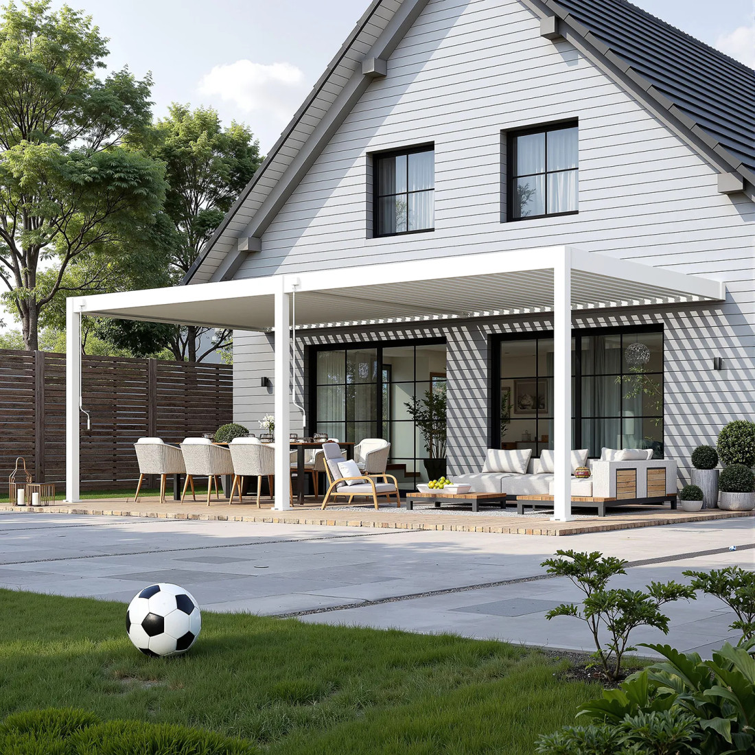 DELUXE WALL 3.6x7.2 PERGOLA TARASOWA WHITE