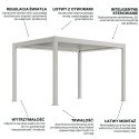 DELUXE PRO AUTOMATIC+LED 3x4 PERGOLA TARASOWA WHITE