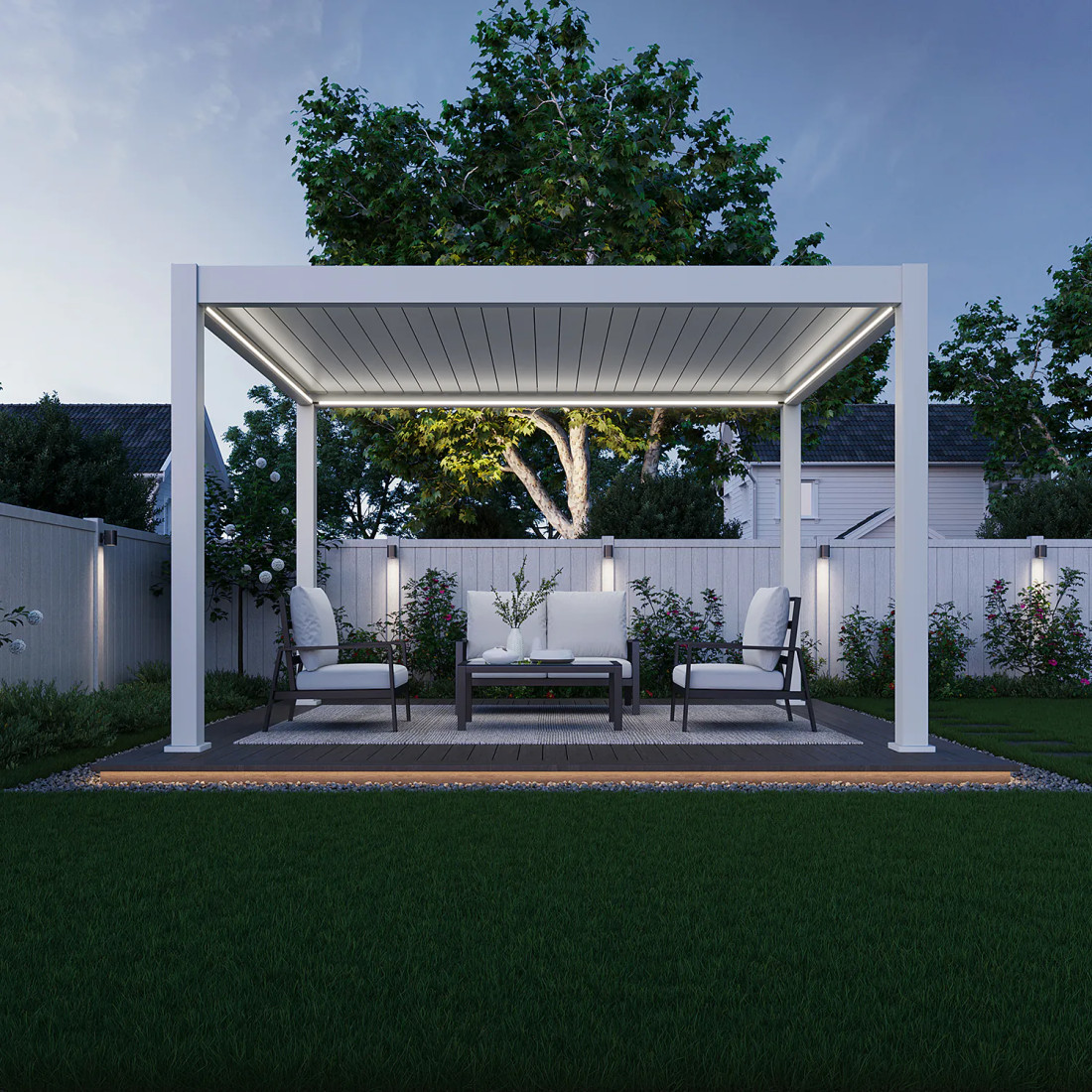 DELUXE PRO AUTOMATIC+LED 3x4 PERGOLA TARASOWA WHITE
