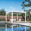 DELUXE PRO AUTOMATIC+LED 4x4 PERGOLA TARASOWA WHITE