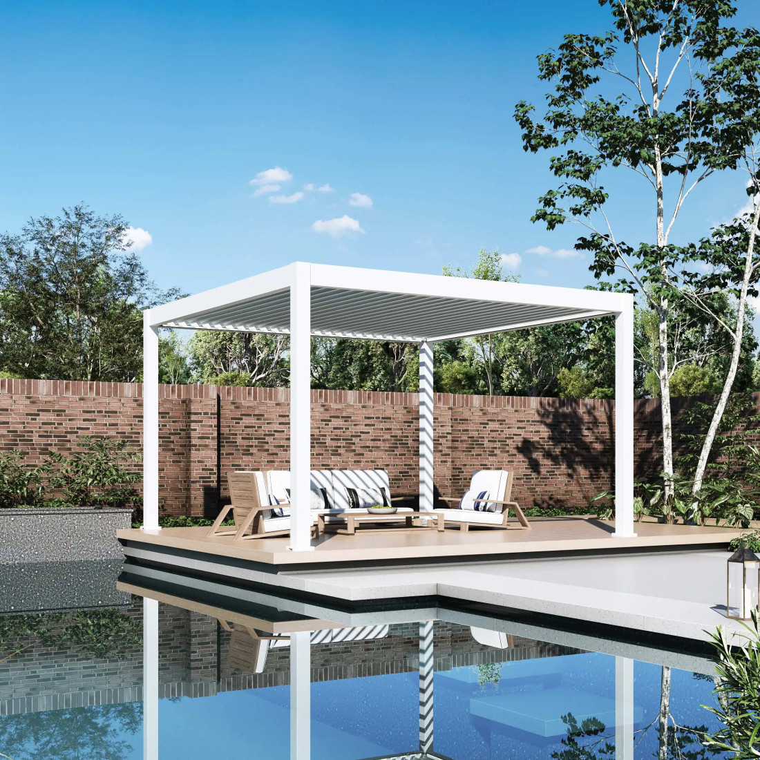 DELUXE PRO AUTOMATIC+LED 4x4 PERGOLA TARASOWA WHITE