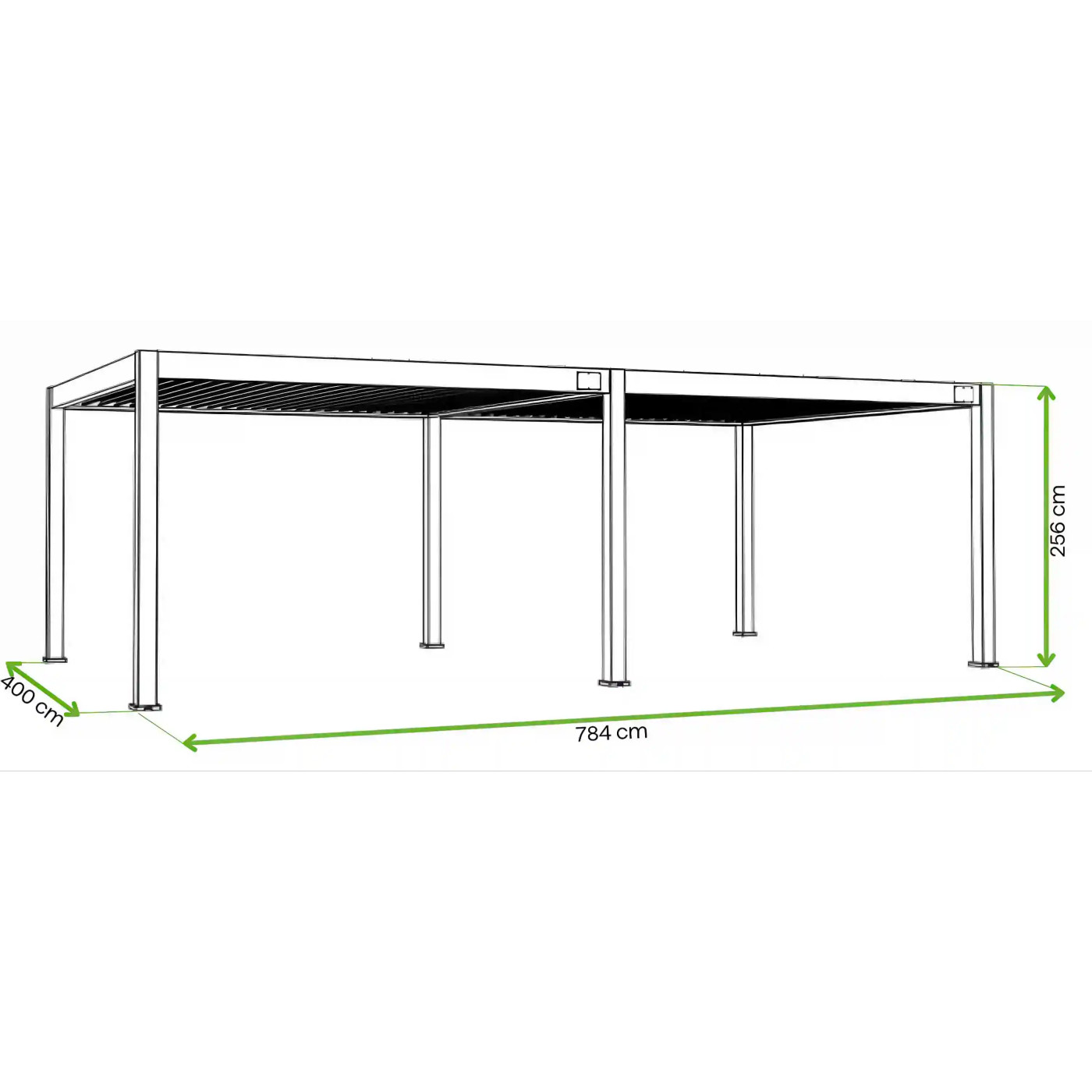 DELUXE PRO AUTOMATIC+LED 4x8 PERGOLA TARASOWA WHITE