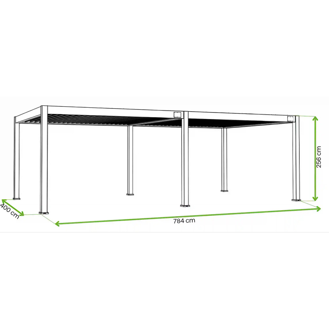 DELUXE PRO AUTOMATIC+LED 4x8 PERGOLA TARASOWA WHITE