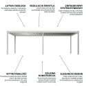 DELUXE PRO AUTOMATIC+LED 4x8 PERGOLA TARASOWA WHITE