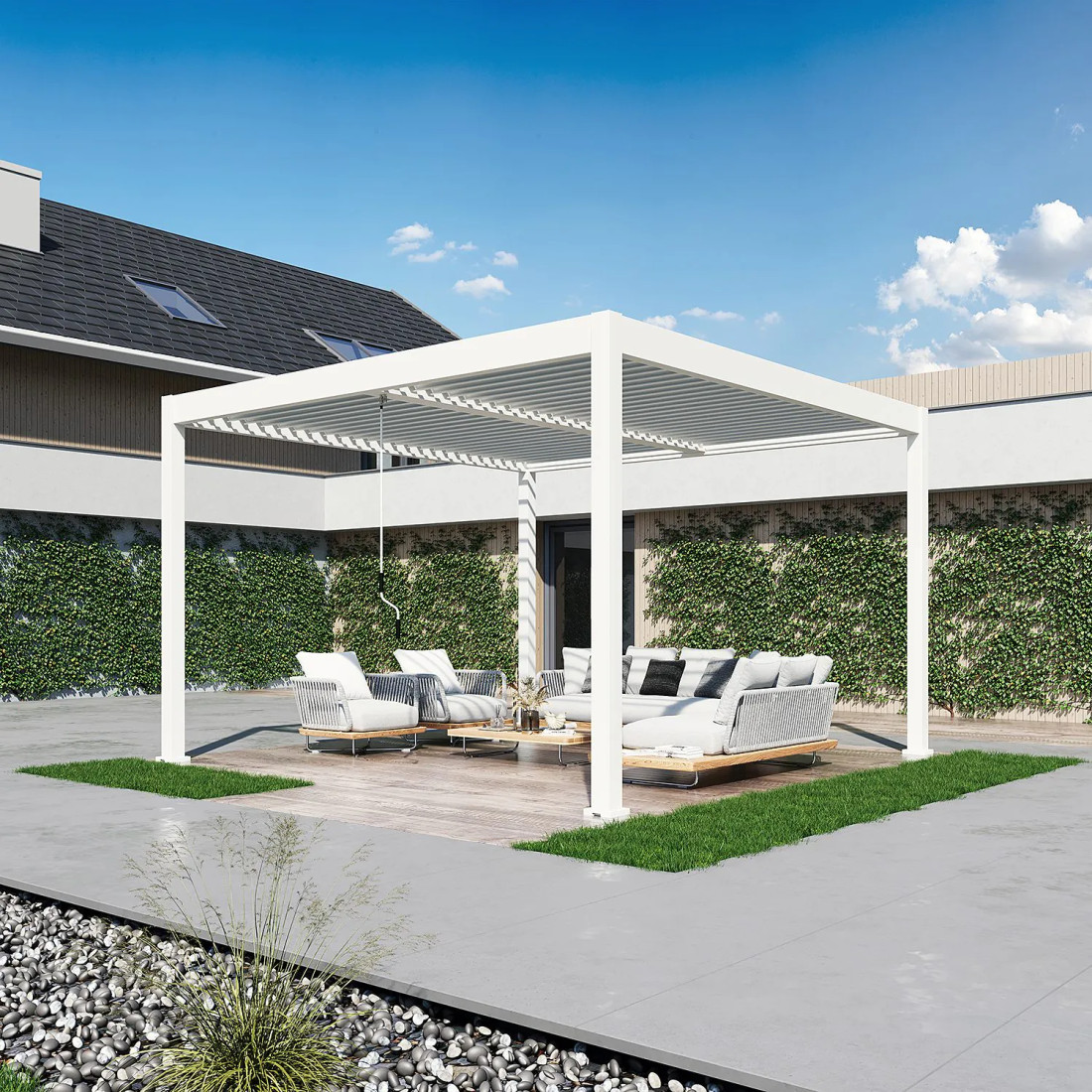 ELEGANCE DUO 4x4 PERGOLA TARASOWA WHITE