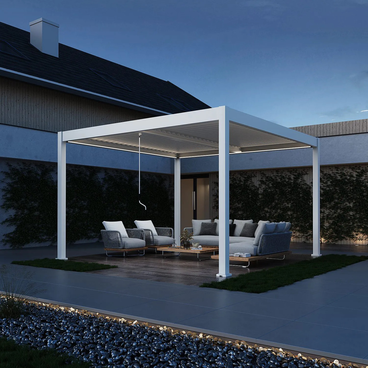 ELEGANCE DUO 4x4 PERGOLA TARASOWA WHITE