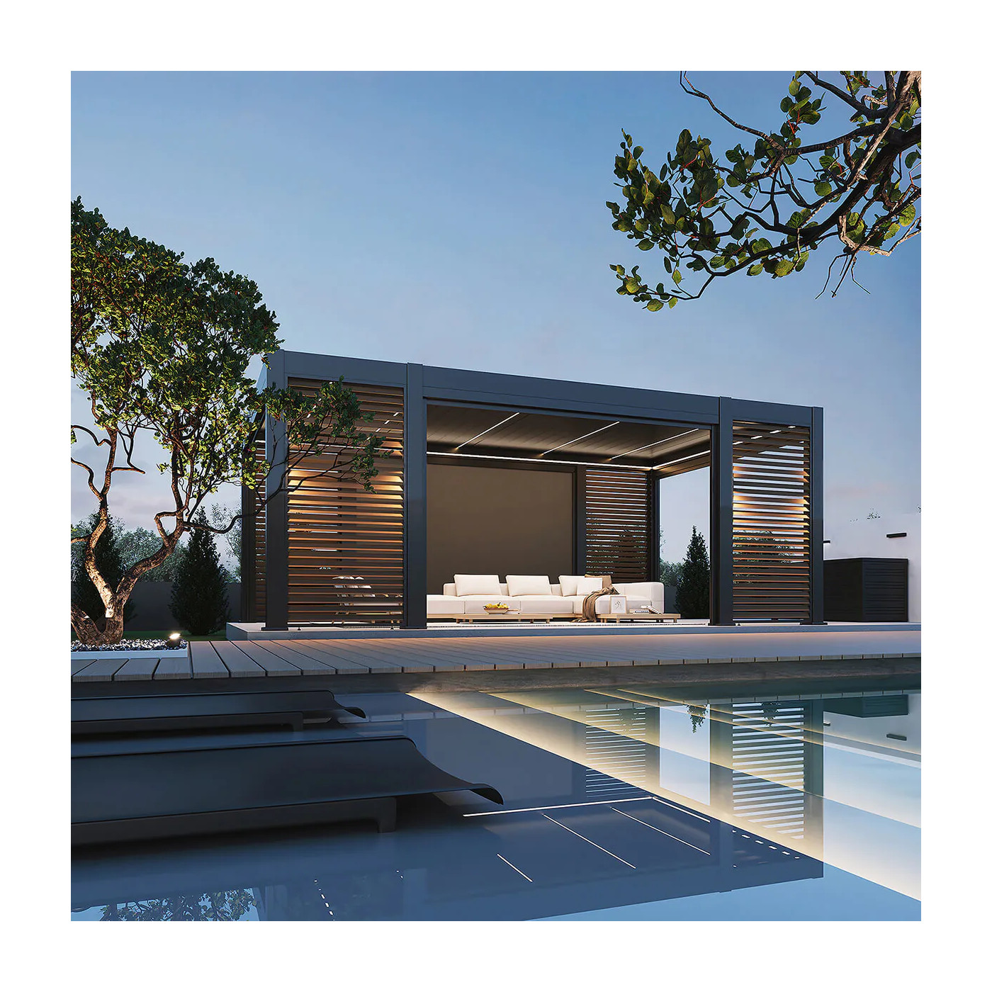 REFERENCE AUTOMATIC+LED 3.6x6.57 PERGOLA TARASOWA ANTHRACITE