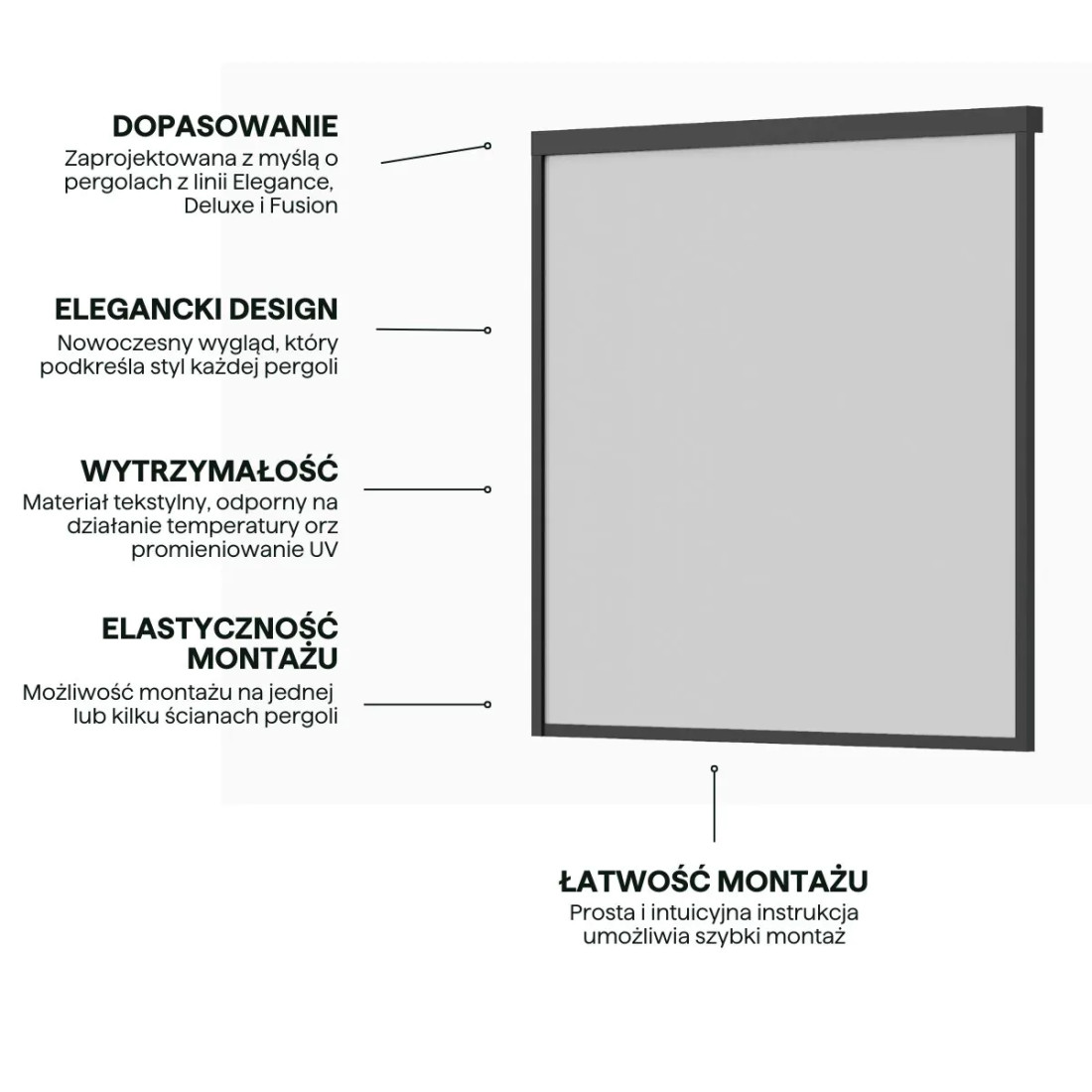 ELEGANCE/DELUXE/FUSION MANUAL ROLLER BLIND 2.65M ANTHRACITE