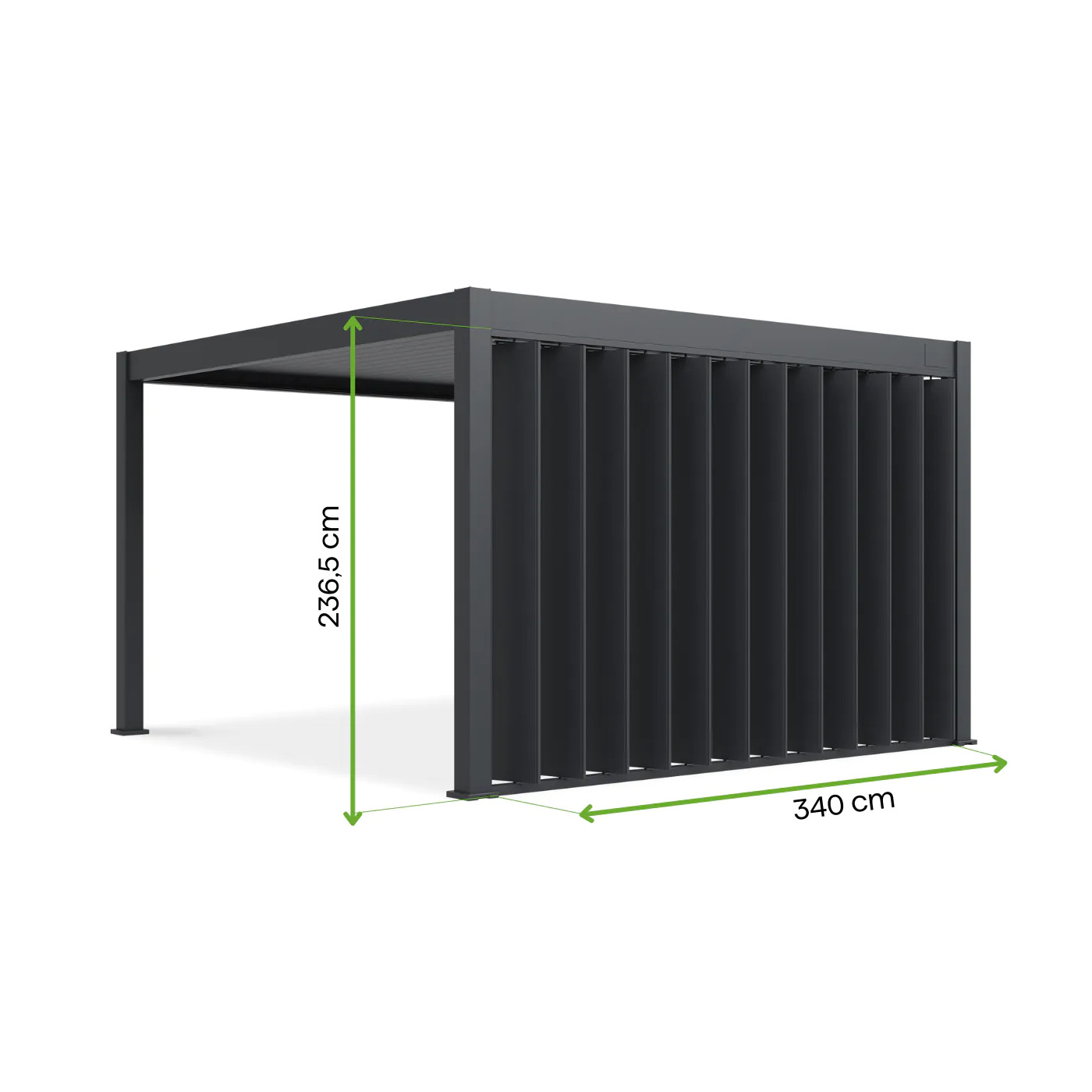 ELEGANCE/DELUXE/FUSION ADJUSTABLE PANEL WALL 3.6M ANTHRACITE