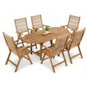 AKADIA ROPE DINING 190/6 ZESTAW ACACIA WOOD