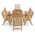 AKADIA ROPE DINING 190/6 ZESTAW ACACIA WOOD