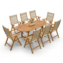AKADIA ROPE DINING 190/8 ZESTAW ACACIA WOOD