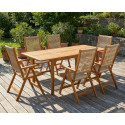 AKADIA ROPE DINING 210/6 ZESTAW ACACIA WOOD