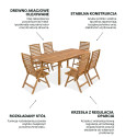 AKADIA DINING 210/6 ZESTAW ACACIA WOOD