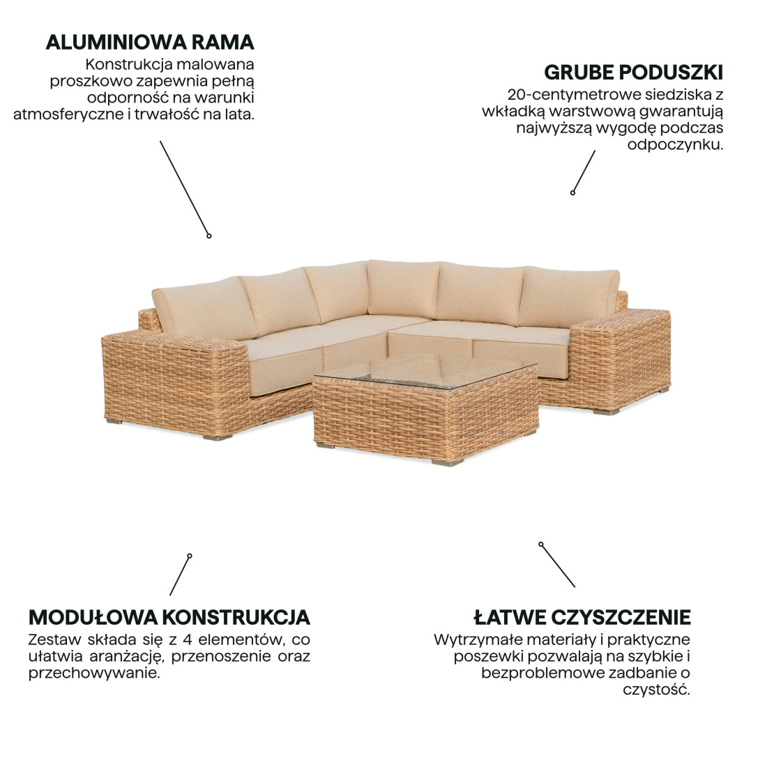 VEGA CAFFE CORNER SOFA BEIGE