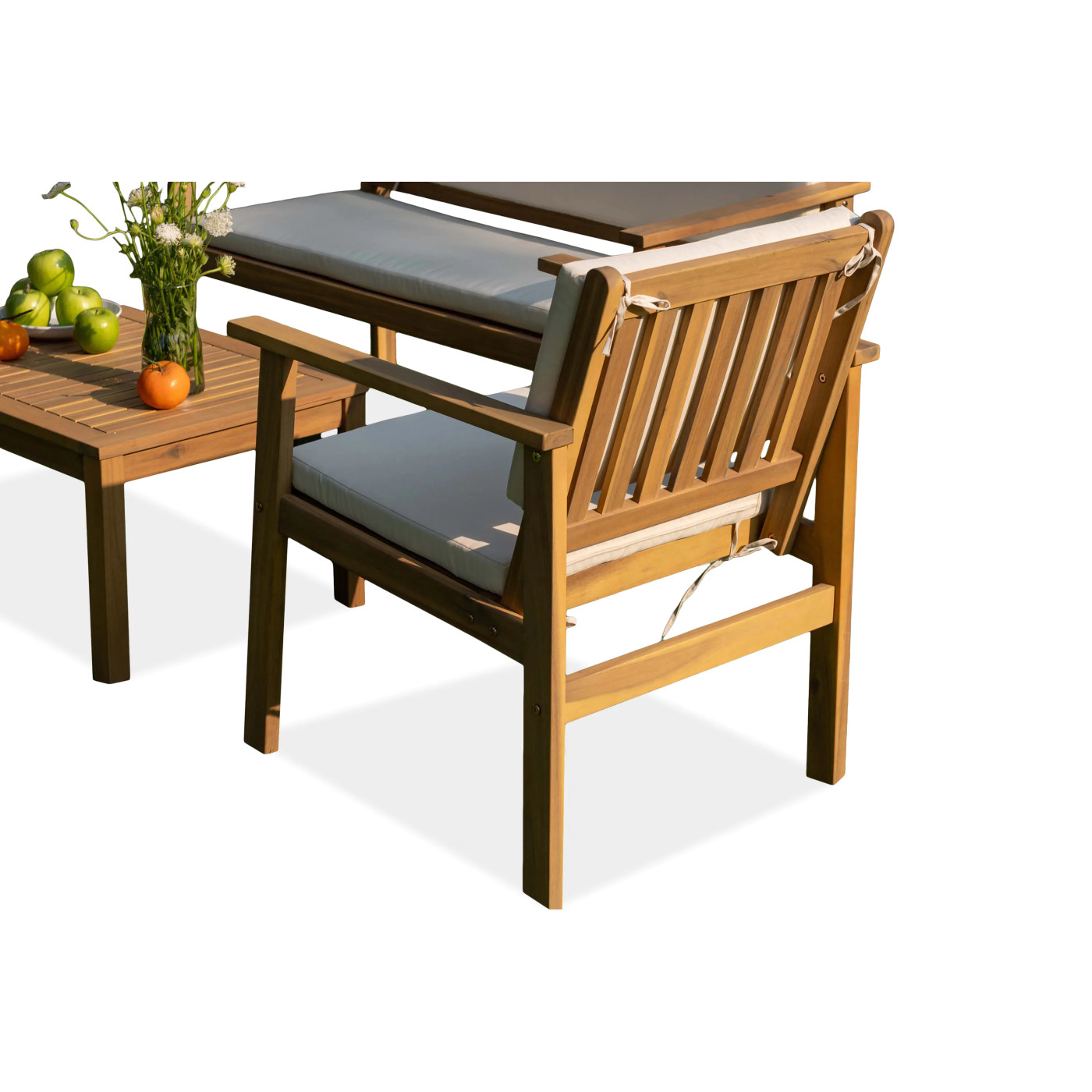 VIKA CAFFE ACACIA WOOD SET