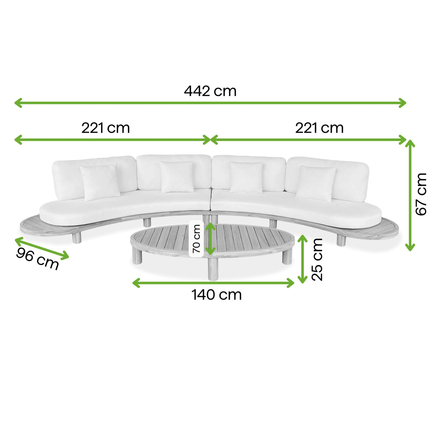 LUMIA CAFFE CORNER SOFA ACACIA WOOD