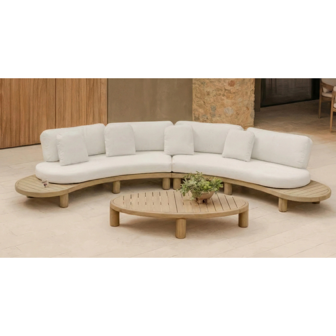 LUMIA CAFFE CORNER SOFA ACACIA WOOD