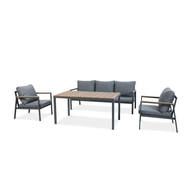 EDISON DINING SET DARK GREY