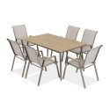 NOVA DINING 6+1 TAUPE SET