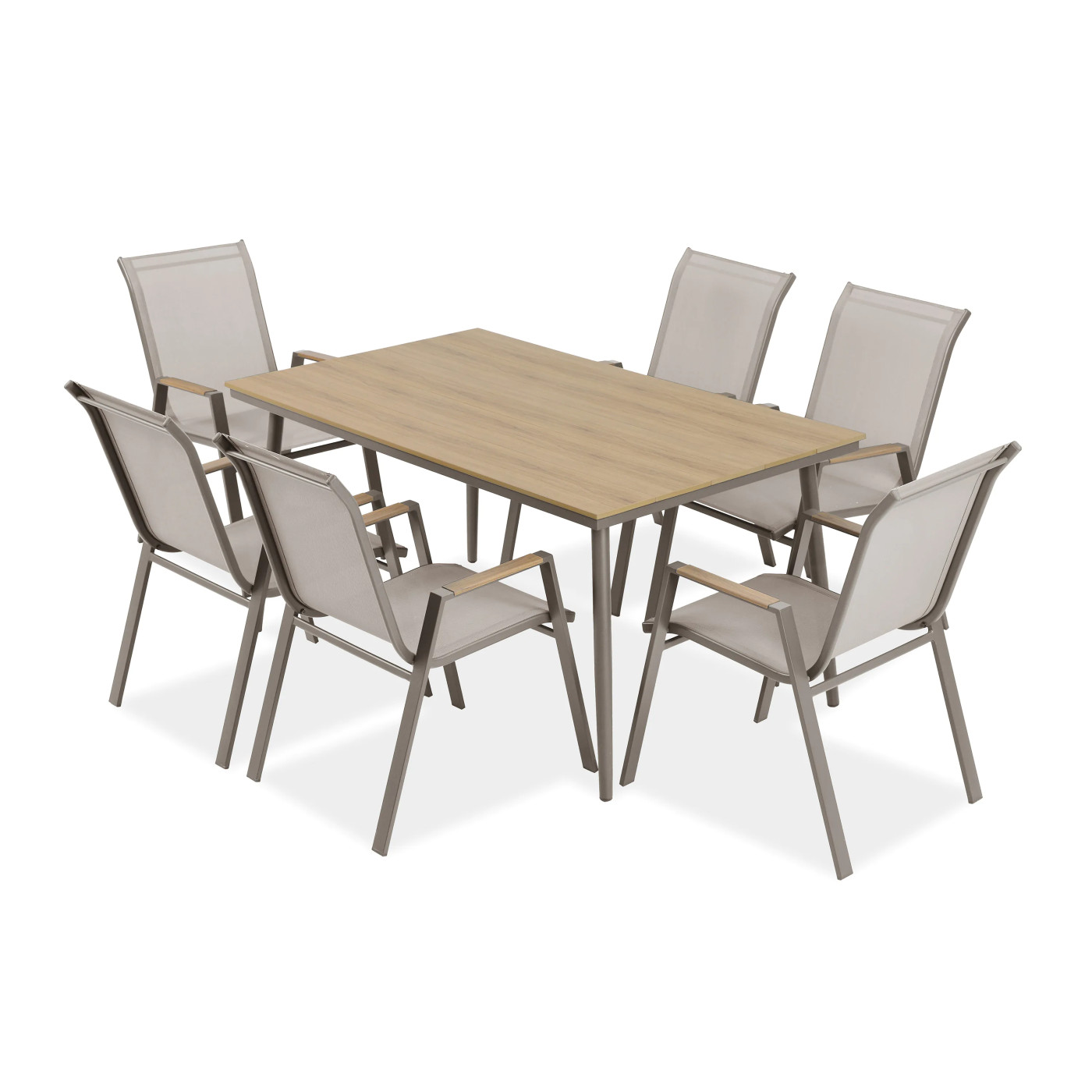 NOVA DINING 6+1 TAUPE SET
