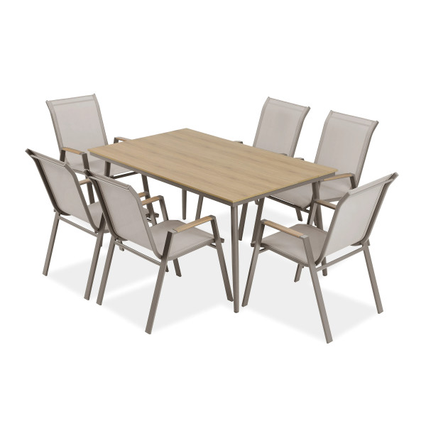 NOVA DINING 6+1 TAUPE SET