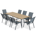 NOVA DINING 8+1 ZESTAW DARK GREY